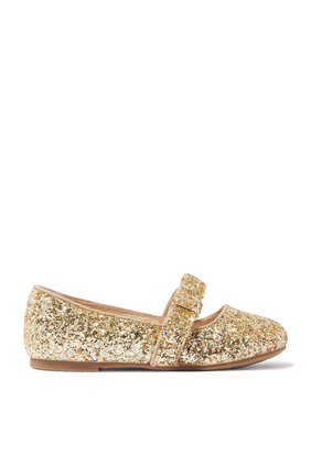 Kids Mia Glitter-Embellished Ballerina Shoes